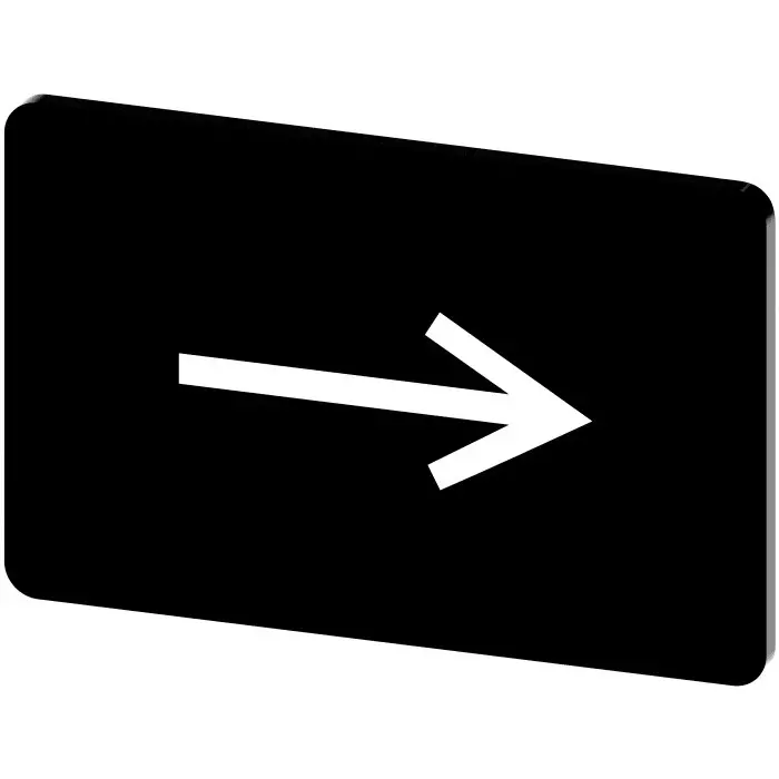 Siemens Labeling Plate, Right Arrow, 3SU1900-0AD16-0QR0