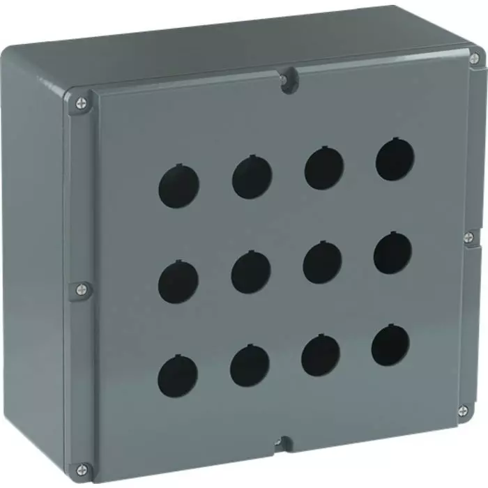 ABB Grey Aluminium Modular Metal Push Button Enclosure - 12 Hole, 1SFA170808R1012