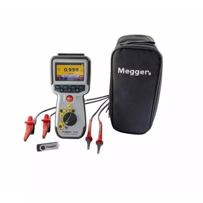 Megger DLRO2 Handheld Ohmmeter, 2000 Ω Max, 100 mΩ Resolution, Low Resistance, 1012-280