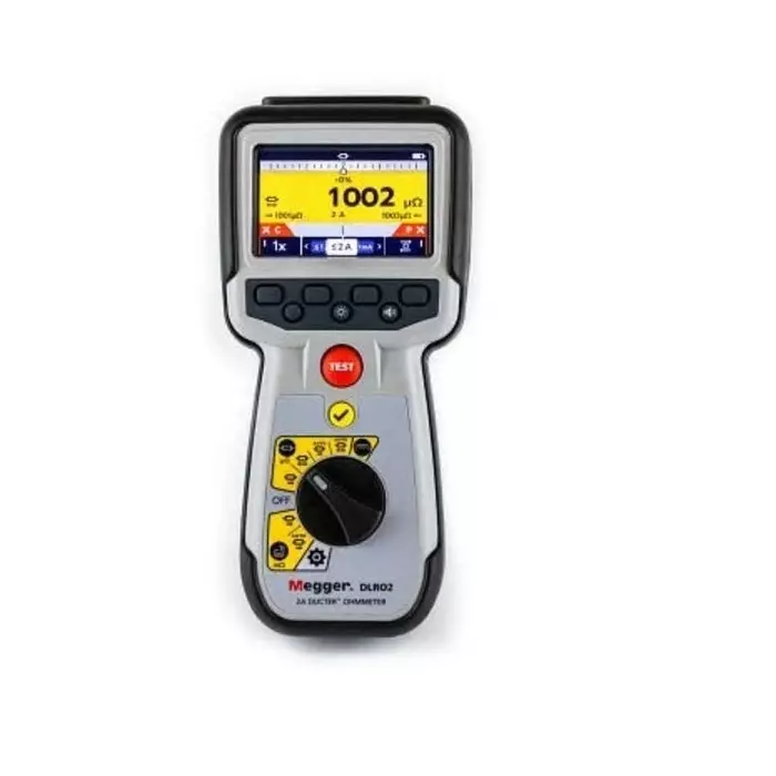 Megger DLRO2 Handheld Ohmmeter, 2000 Ω Max, 100 mΩ Resolution, Low Resistance, 1012-280