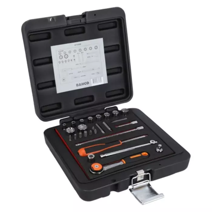 Bahco Bit Socket Set Imperial 1/4 inch with Ratchet Square, 6715GE
