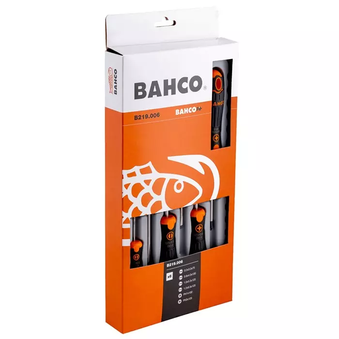 Bahco Phillips Slotted Screwdriver Set, B219.006 (Set of 6 Pcs)
