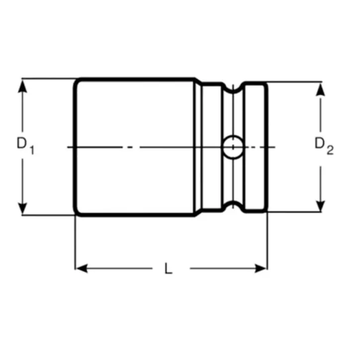 Bahco Standard Impact Socket Alloy Steel Blackened Finish 3/4 inch Square Drive, K8901Z-1.1/8