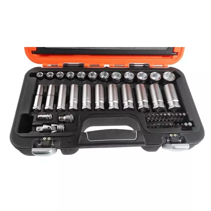 Bahco Deep Socket/Bit Set with Ratchet 6 point Hex Bit Phillips Bit Slotted Bit, S330L (Pack of 53 Pcs)