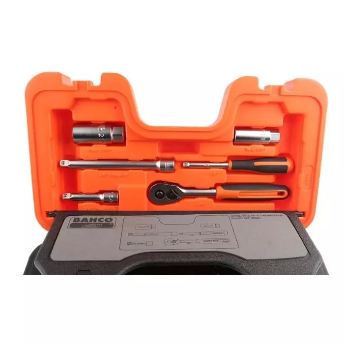 Bahco Deep Socket/Bit Set with Ratchet 6 point Hex Bit Phillips Bit Slotted Bit, S330L (Pack of 53 Pcs)