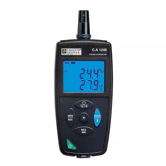 CHAUVIN ARNOUX Digital Hygrometer 2% RH + 1 digit Accuracy +140 °F +60 °C Max 98%RH Max, P01654246