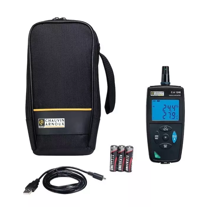 CHAUVIN ARNOUX Digital Hygrometer 2% RH + 1 digit Accuracy +140 °F +60 °C Max 98%RH Max, P01654246