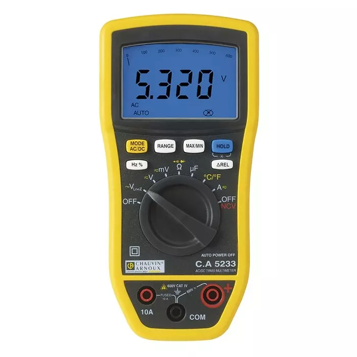 CHAUVIN ARNOUX Handheld Digital Multimeter True RMS 10 A AC 10 A DC 600 V AC - RS Calibrated, P01196733