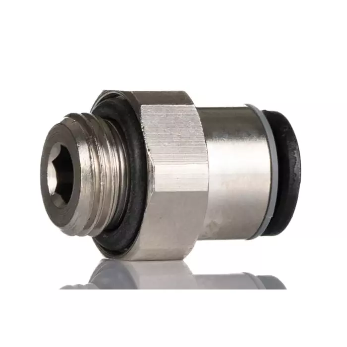 Legris LF3000 Series Straight Threaded Adaptor G 1/8 Male to Push In 6 mm Threaded-to-Tube Connection Style, 3101 06 10 (Pack of 5 Pcs)