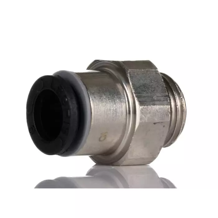 Legris LF3000 Series Straight Threaded Adaptor G 1/8 Male to Push In 6 mm Threaded-to-Tube Connection Style, 3101 06 10 (Pack of 5 Pcs)