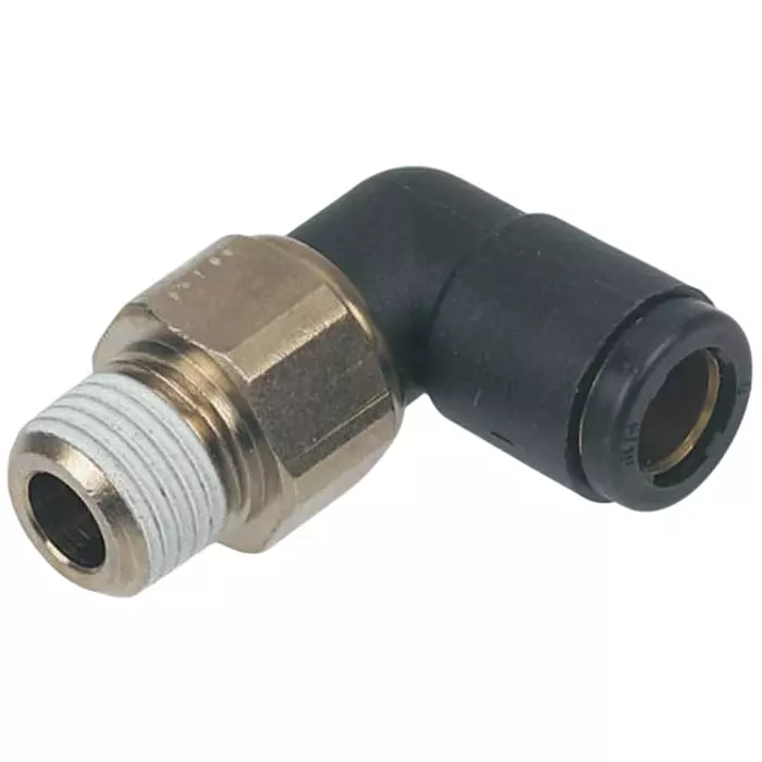 Legris LF3000 Series Elbow Threaded Adaptor R 1/4 Male to Push In 8 mm Threaded-to-Tube Connection Style, 3159 08 13 (Pack of 5 Pcs)