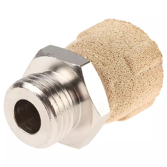 Legris 0672 Series Pneumatic Silencer Brass Sintered Bronze 12 Bar Threaded G 1/4 Male