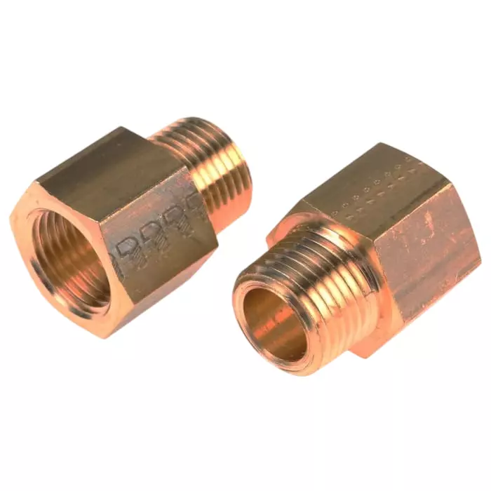 Legris Straight Threaded Adaptor NPT 1/2 Male to G 1/2 Female Threaded Connection Style, 0164 22 21 (Pack of 10 Pcs)