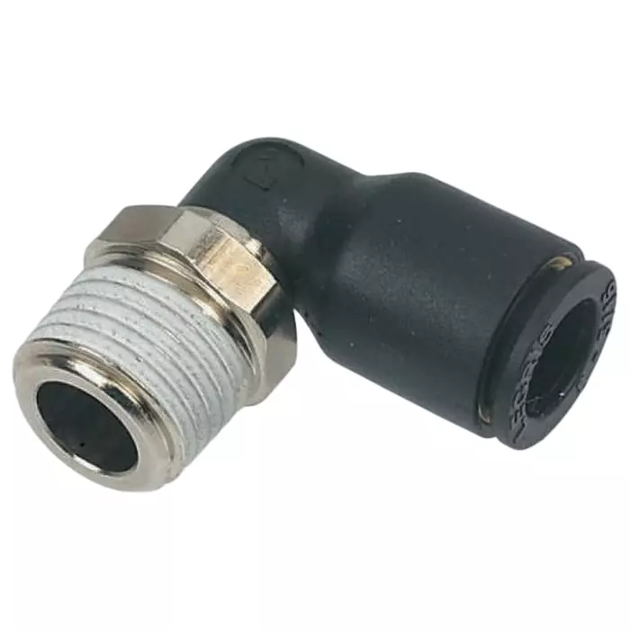 Legris LF3000 Series Elbow Threaded Adaptor G 1/2 Male to Push In 14 mm Threaded-to-Tube Connection Style, 3199 14 21 (Pack of 2 Pcs)