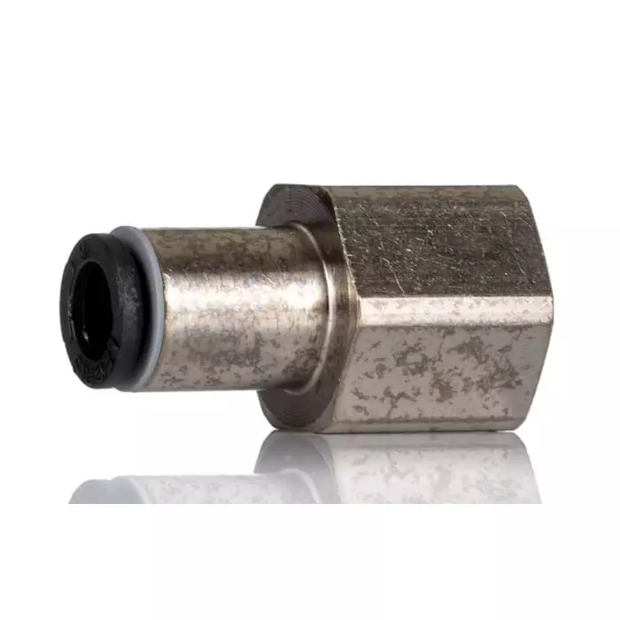 Legris LF3000 Series Straight Threaded Adaptor G 1/4 Female to Push In 6 mm Threaded-to-Tube Connection Style, 3114 06 13 (Pack of 5 Pcs)