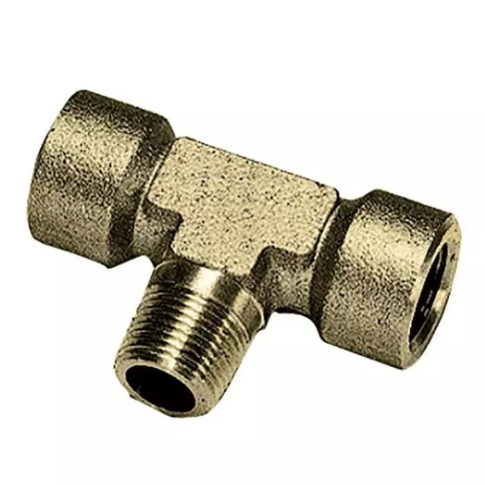 Legris Brass Pipe Fitting Tee Threaded Branch Tee Female BSPP 3/8 inch to Female BSPP 3/8in, 0158 17 17 (Pack of 5 Pcs)