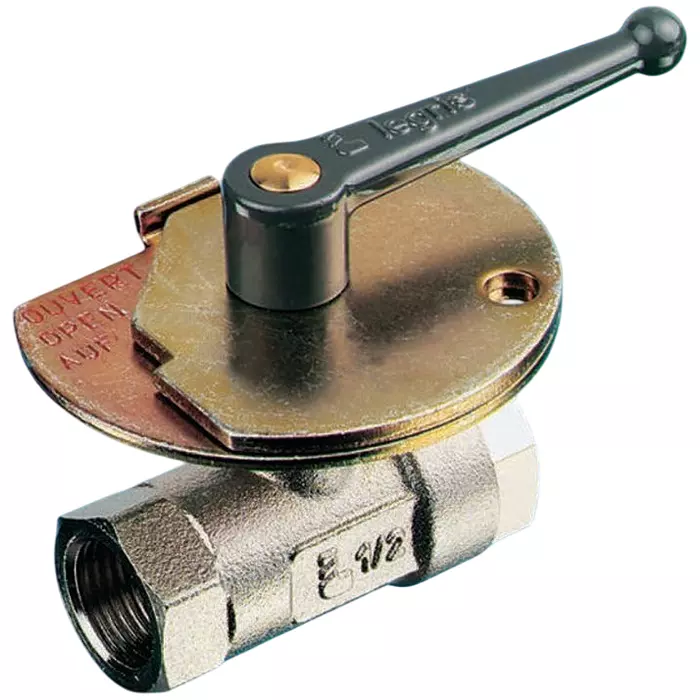 Legris Brass 2 Way Ball Valve Threaded BSPP 1/2 inch 40 Bar Operating Pressure, 0432 13 21