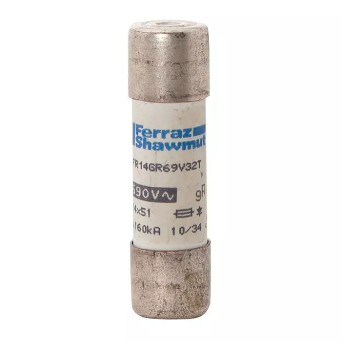 Mersen FF Cartridge Fuse 12 A 500 V DC, 690 V AC & 700 V AC 14x51 mm, J1017183 - FR14GR69V12T