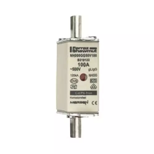 Mersen NH Fuse 100 A 500 V AC NH000, B219122C - NH000GG50V100-3