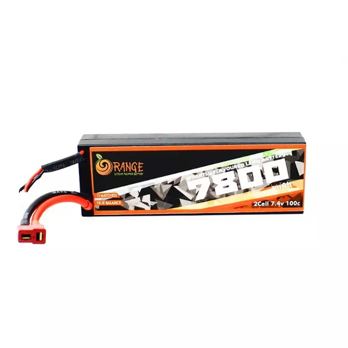 Orange 7.4V 7800 mAh 100C 2S Hardcase Lithium Polymer Battery Pack