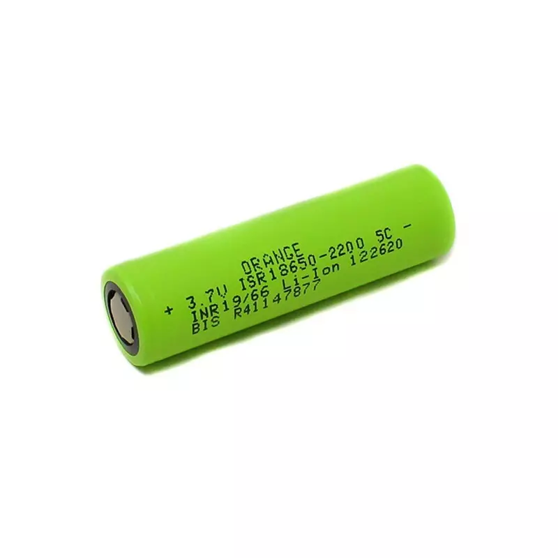 Orange A Grade ISR 18650 3.7V 2200 mAh 10C Li-ion Battery, ISR18650-2200