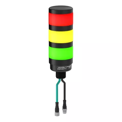 BANNER ENGINEERING Tower Light, Blue/Green/Red, 30Vdc, Tl70Pe3Q2Pe.