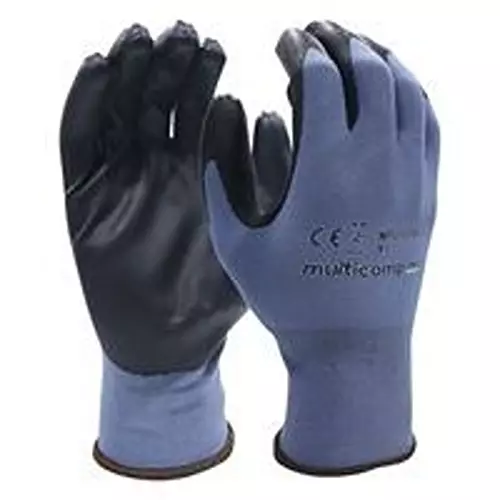 MULTICOMP PRO Gloves, Seamless Knit, L, Blue, Mp014949