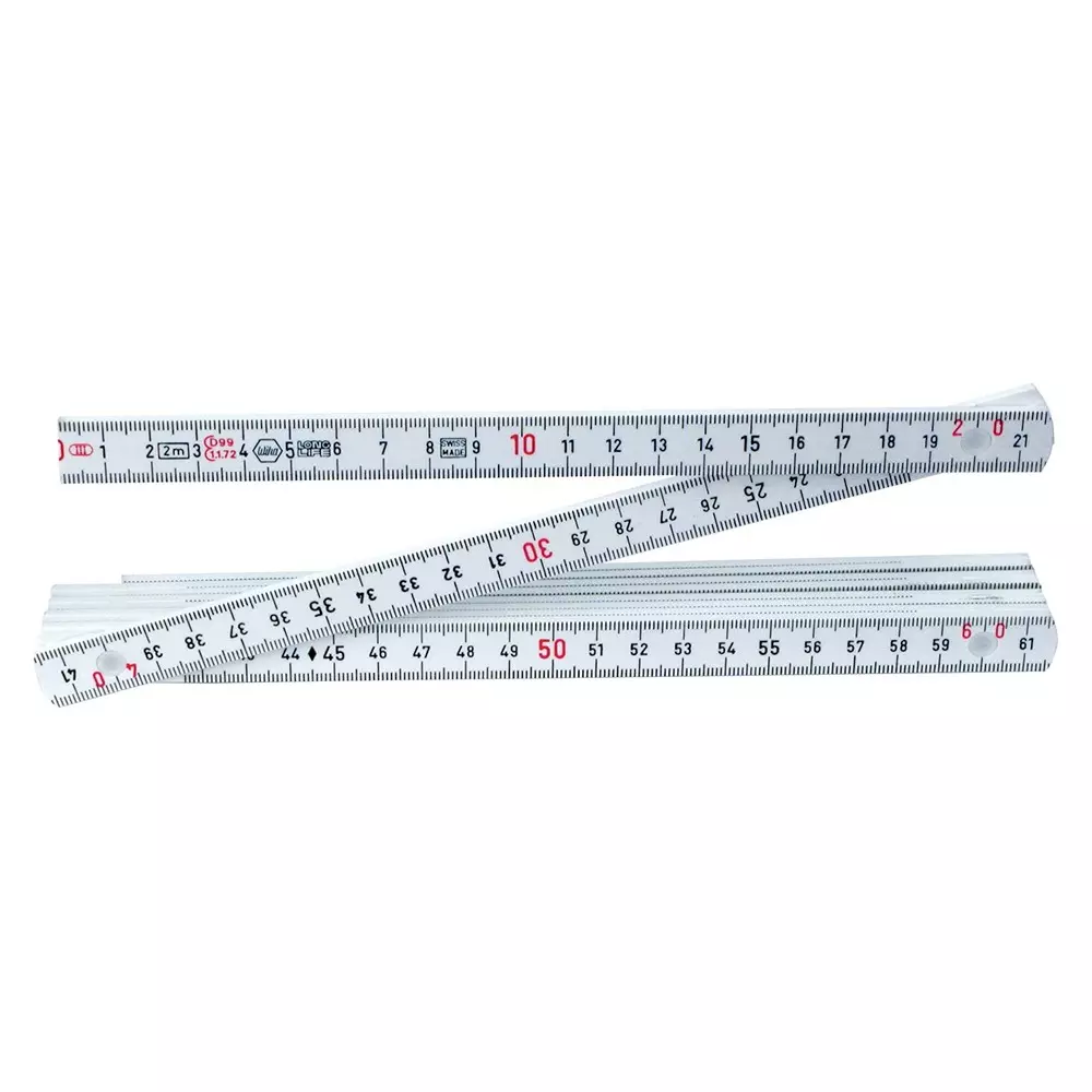 WIHA Folding Ruler, 15Mmx2M, Fiberglass, 61602