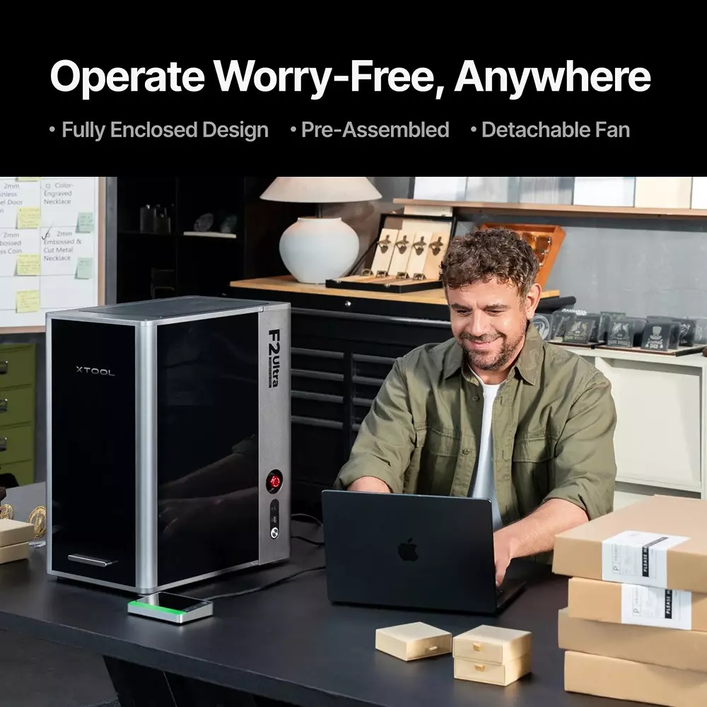 XTOOL F2 Ultra Dual Laser Engraving Machine Standalone 15000 mm/s Max. Working Speed and 150 mm Processing Height