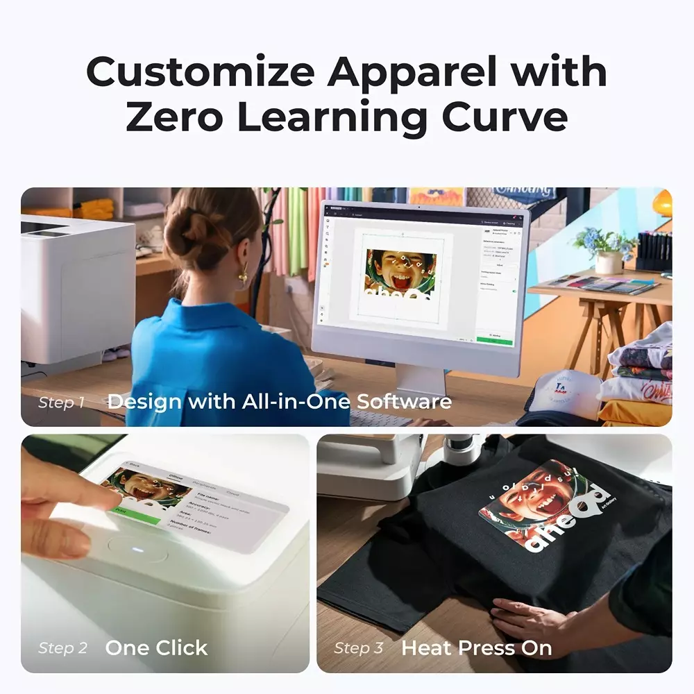 XTOOL Apparel Printer Versatile Bundle 15–30°C Operating Temperature and 356 mm Print Width