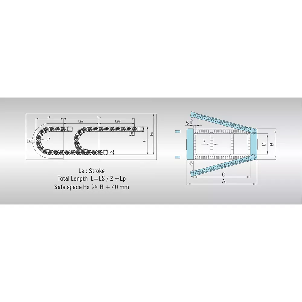 controlwell-cable-drag-chains-125-mm-inner-width-230-mm-bending-radius-st095n125