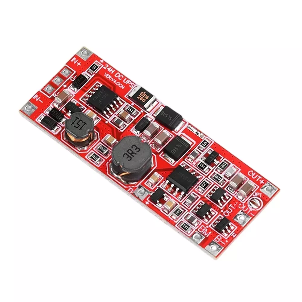 amiciSmart UPS Power Supply Module DC 12 V/15 V, 24 W Uninterruptible Backup with Step-Up Converter for 7.4–8.4 V Li-Ion Battery