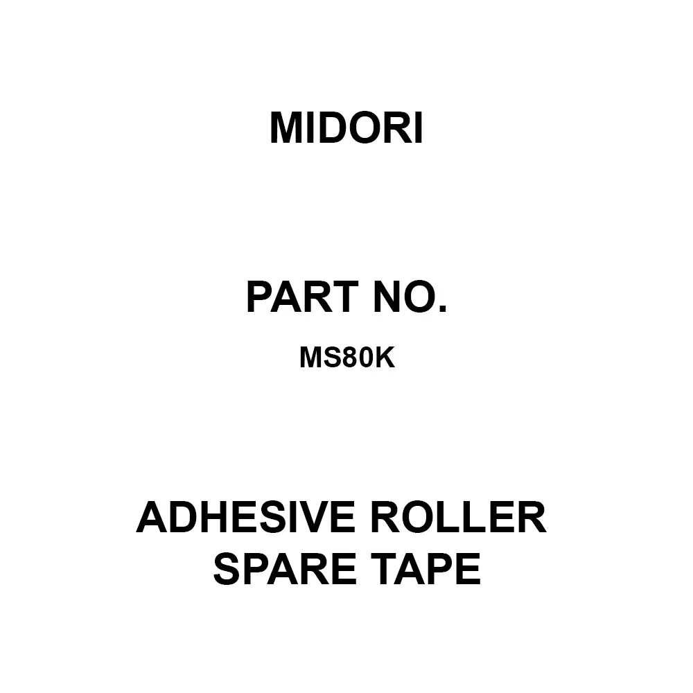 MIDORI Adhesive Roller Spare Tape White, MS80K (Pack of 100 Roll)