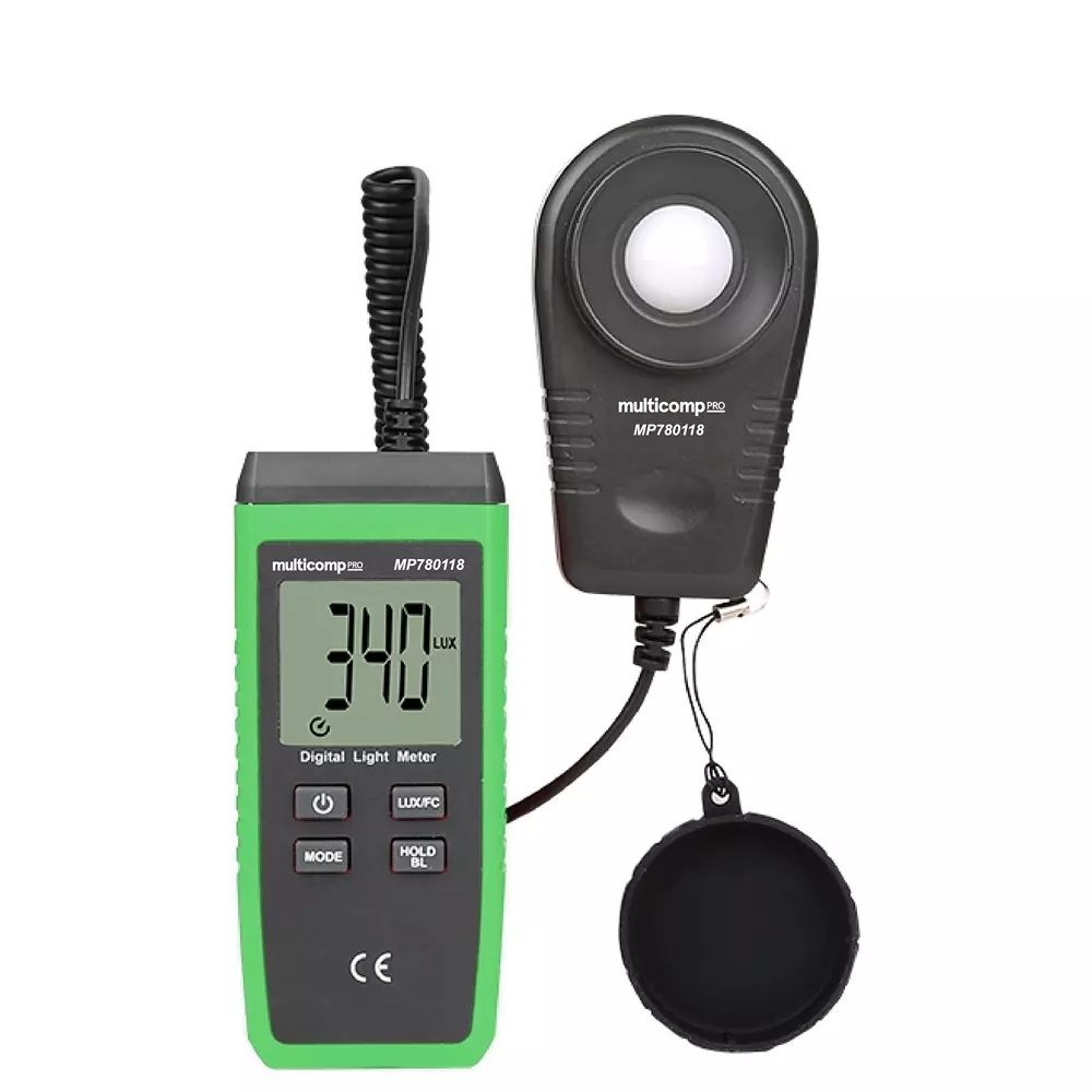 MULTICOMP PRO Lux Meter 0.04 Accuracy % 199900 lx Measurement Max 1 Resolution, MP780118