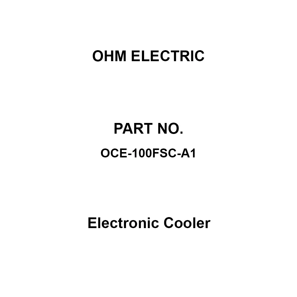OHM ELECTRIC Electronic Cooler Single phase AC100 (50 / 60 Hz) V Voltage Standard type Type, OCE-100FSC-A1