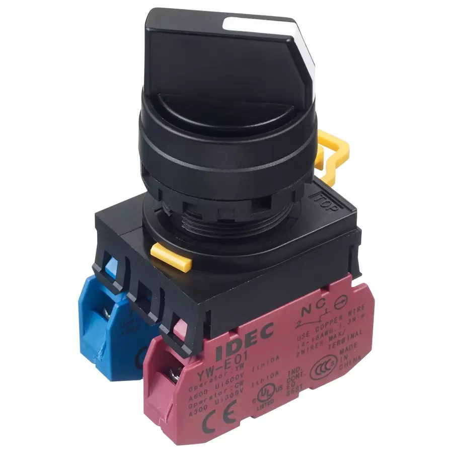 IDEC ROTARY SWITCH, 2 POS, 10A, 120VAC, YW1S-2E11