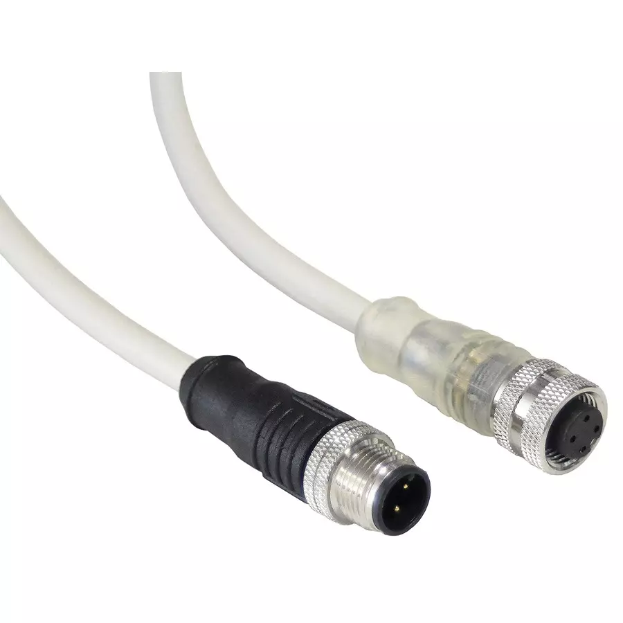 BULGIN LIMITED SENSOR CORD, 4P M12 RCPT-M12 PLUG, 11.8", PXPPNP12FBF04AFI003PUR.