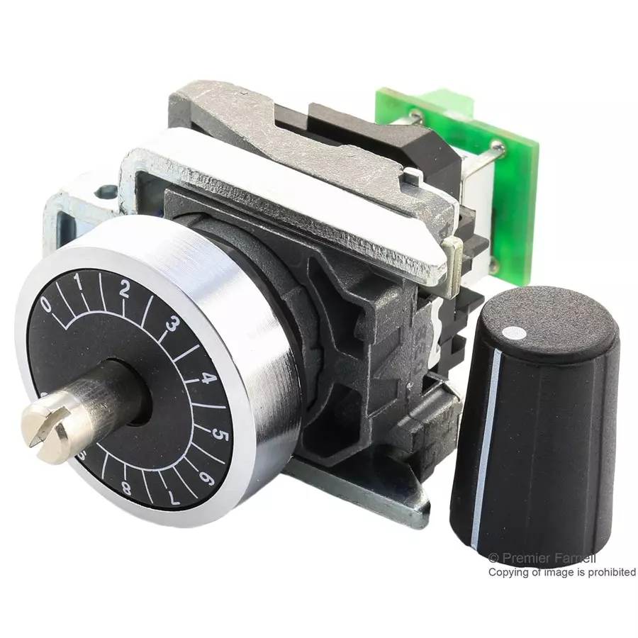 SCHNEIDER ELECTRIC Rotary Potentiometers POTENTIOMETER, LINEAR, 10K, 1W, KNOB, XB4BD912R10K