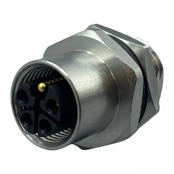 NORCOMP Sensor Conn, M12, 5Pos, Rcpt, Panel, 859-LP5-20SR004