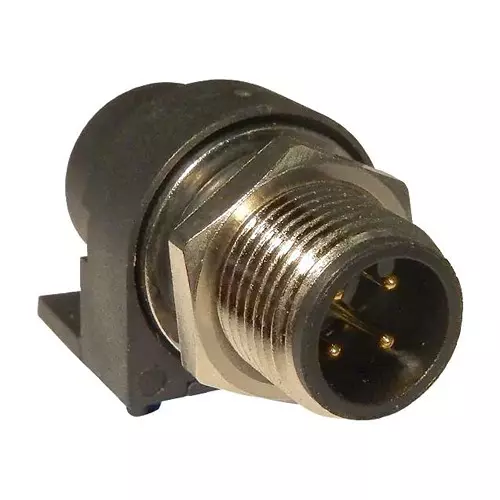 NORCOMP Sensor Conn, M12, 4Pos, R/A Plug, Panel, 861-004-11SR004