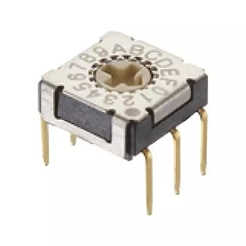 C&K COMPONENTS Rotary Coded Sw, 4Pos, Bcd, 0.1A/5V, Tht, RTF04R0C.