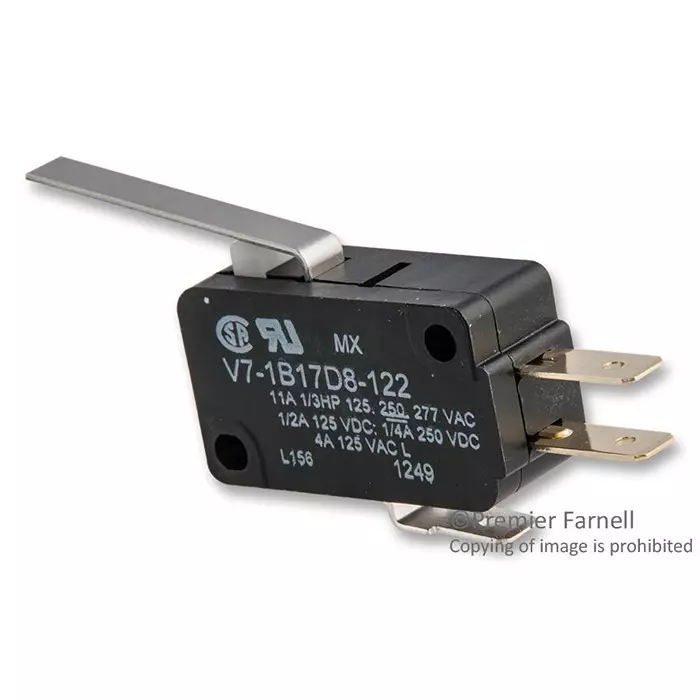 Honeywell Micro Sw, Straight Lever, Spdt, 11A 277V, V7-1B17D8-122