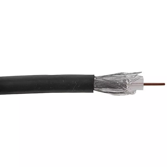PRO POWER Cable, Coax, Rg6U, Black, 100M, RG6UALBLKFF100M