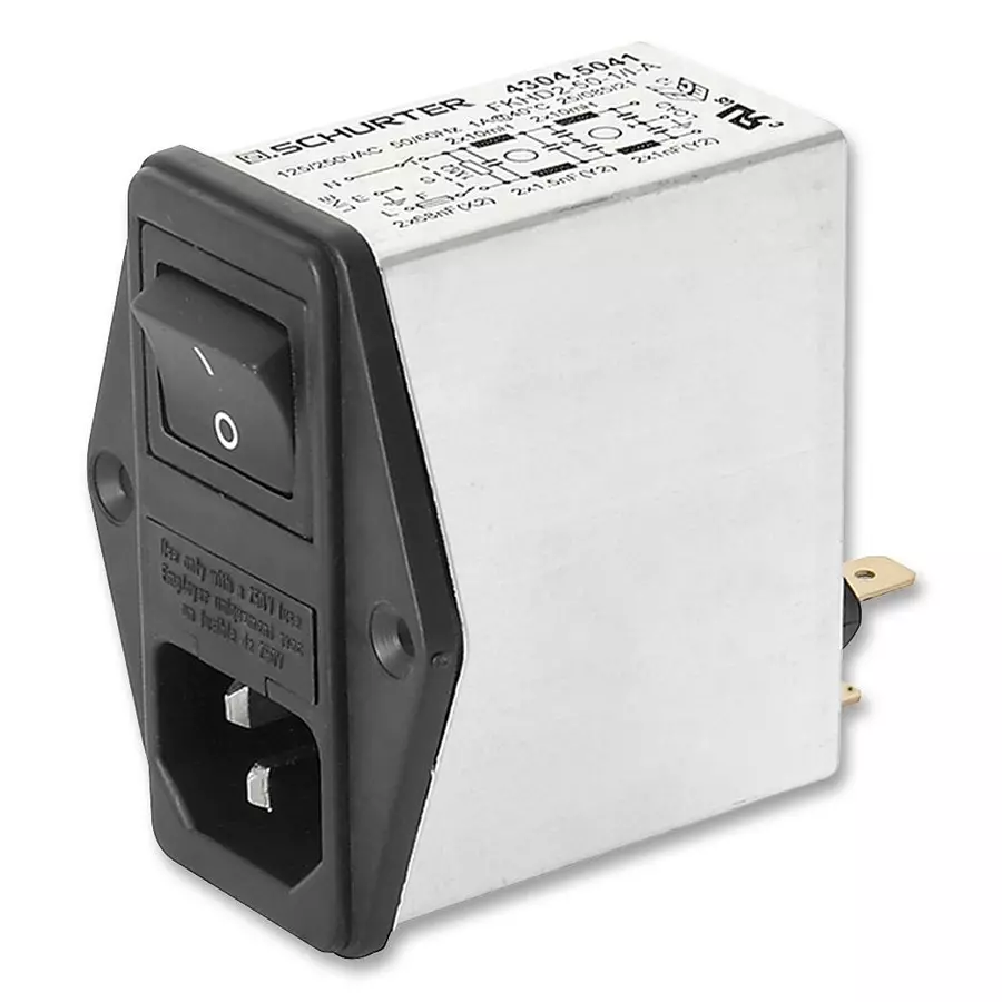 SCHURTER Filter, 2A, 2 Stage, Switched, 4304.5002