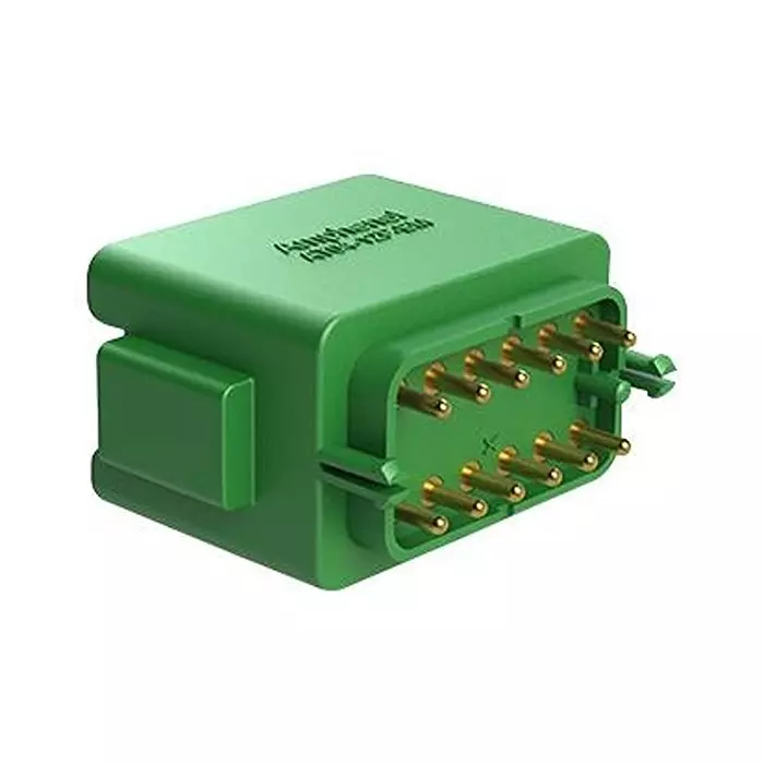 AMPHENOL SINE/TUCHEL RECTANGULAR CONN, RCPT, 12POS, PCB, GRN, AT04-12PC-BM01