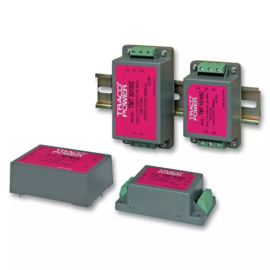 TRACO POWER POWER SUPPLY, AC-DC, 2O/P, 0.5A, 15W, TMT 15215C