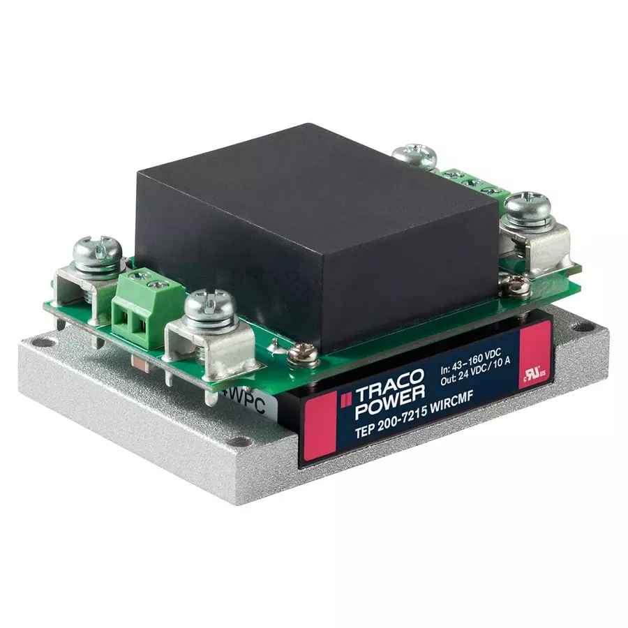 TRACO POWER DC-DC CONVERTER, 1 O/P, 24V, 7.5A, TEP 200-2415WIRCMF