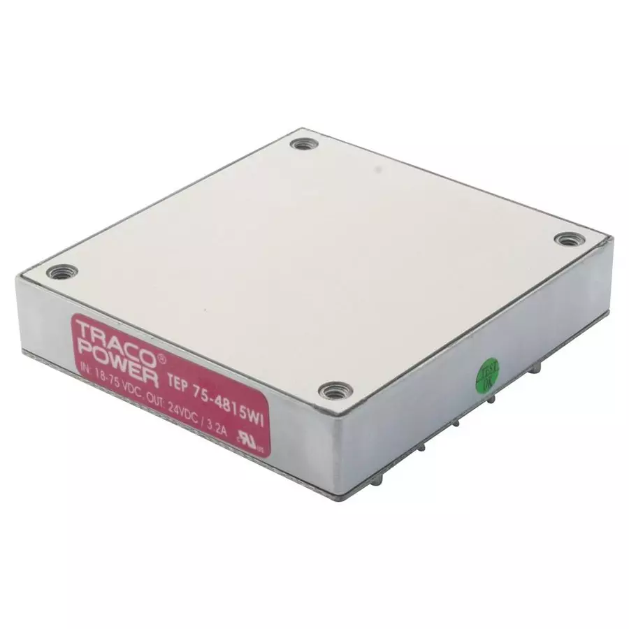 TRACO POWER CONVERTER, DC DC, 75W, 24V, 3.2A, TEP 75-2415WI