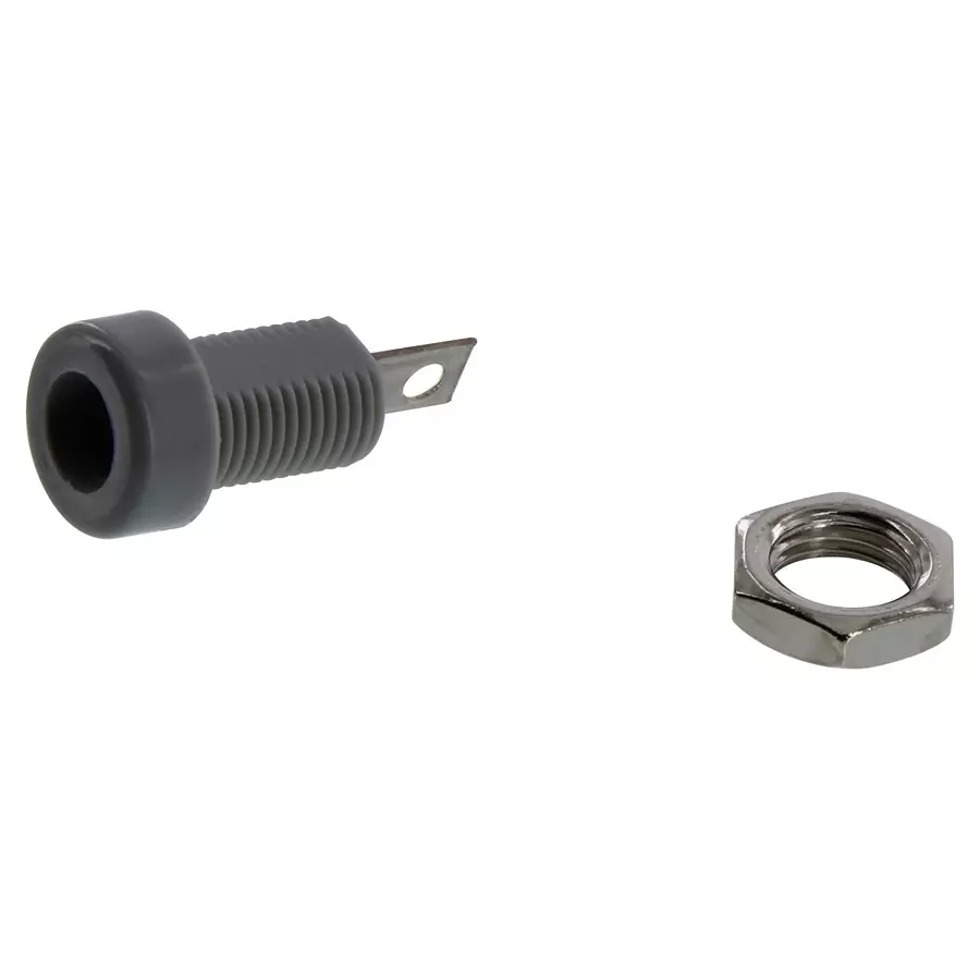 JOHNSON BANANA JACK, 15A, SOLDER, GRAY, 108-0913-001