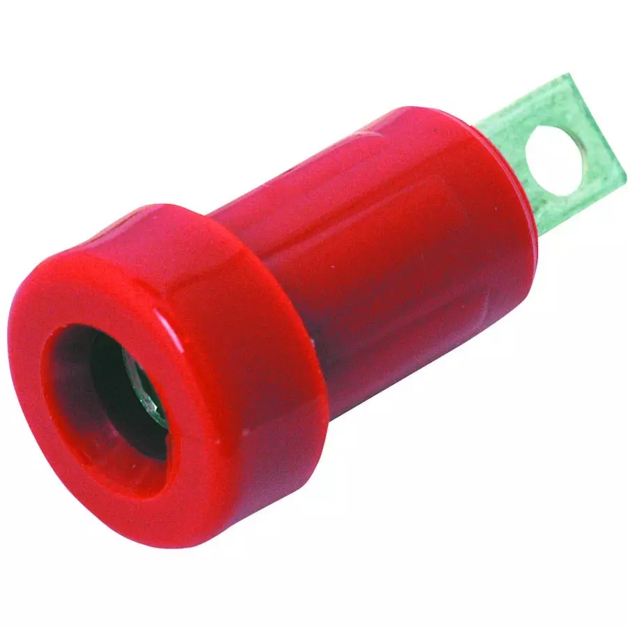 JOHNSON BANANA JACK, 15A, SOLDER, RED, 108-2302-801